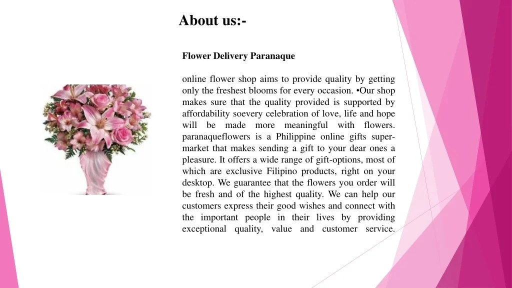 PPT Mother’s Day Flowers Philippines PowerPoint