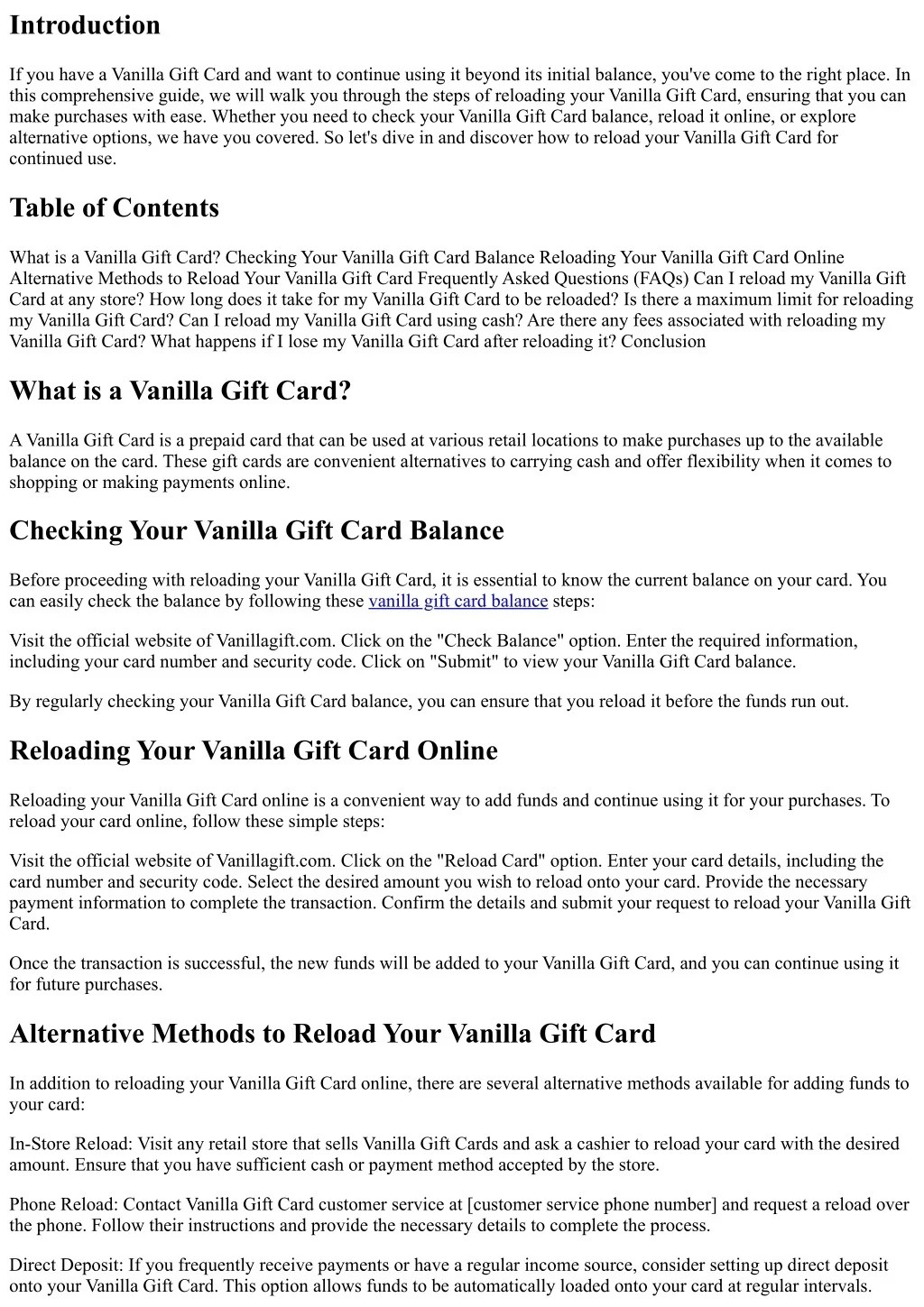 PPT How to Reload Your Vanilla Gift Card for Continued Use PowerPoint