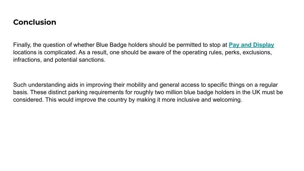 PPT Can Blue Badge Holder Park in Pay and Display PowerPoint