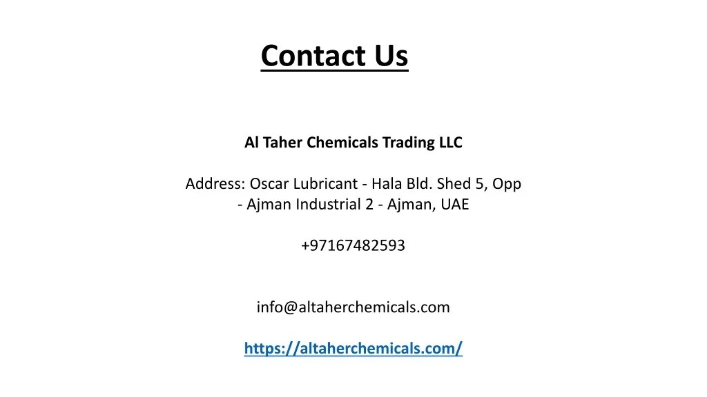 PPT Exploring the Leading Chemical Manufacturing Companies in UAE