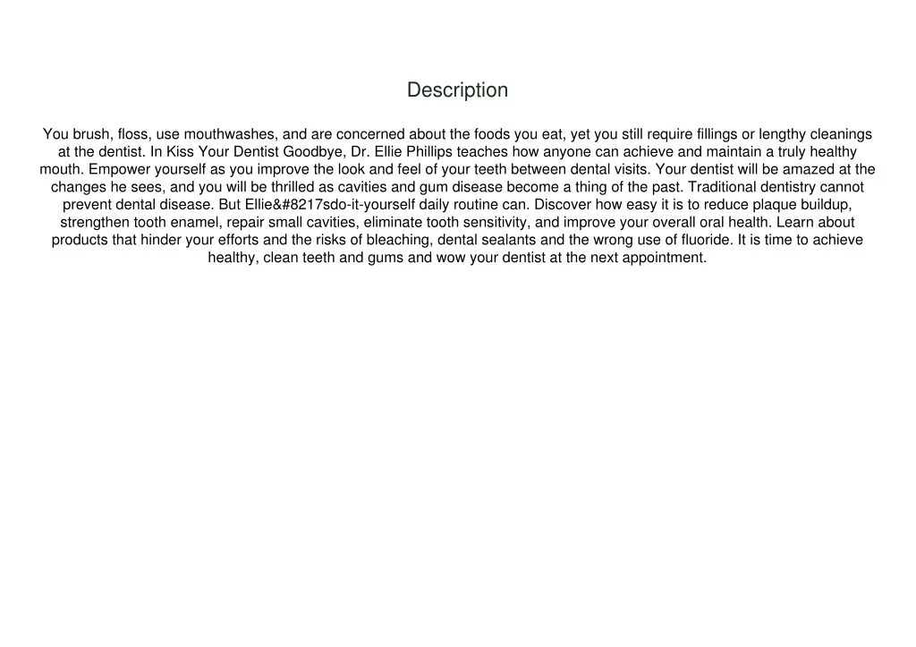 PPT [PDF] DOWNLOAD Kiss Your Dentist Goodbye A DoItYourself Mouth