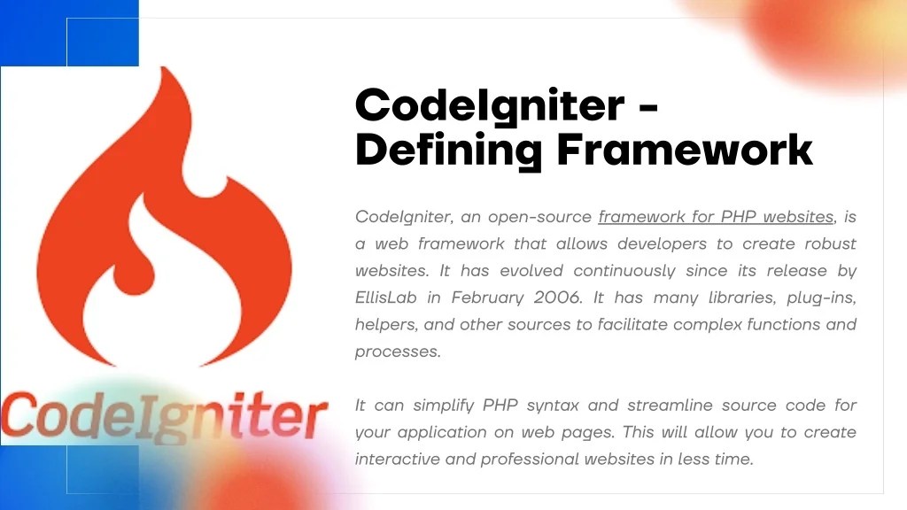 PPT Benefits and Features of CodeIgniter PowerPoint Presentation