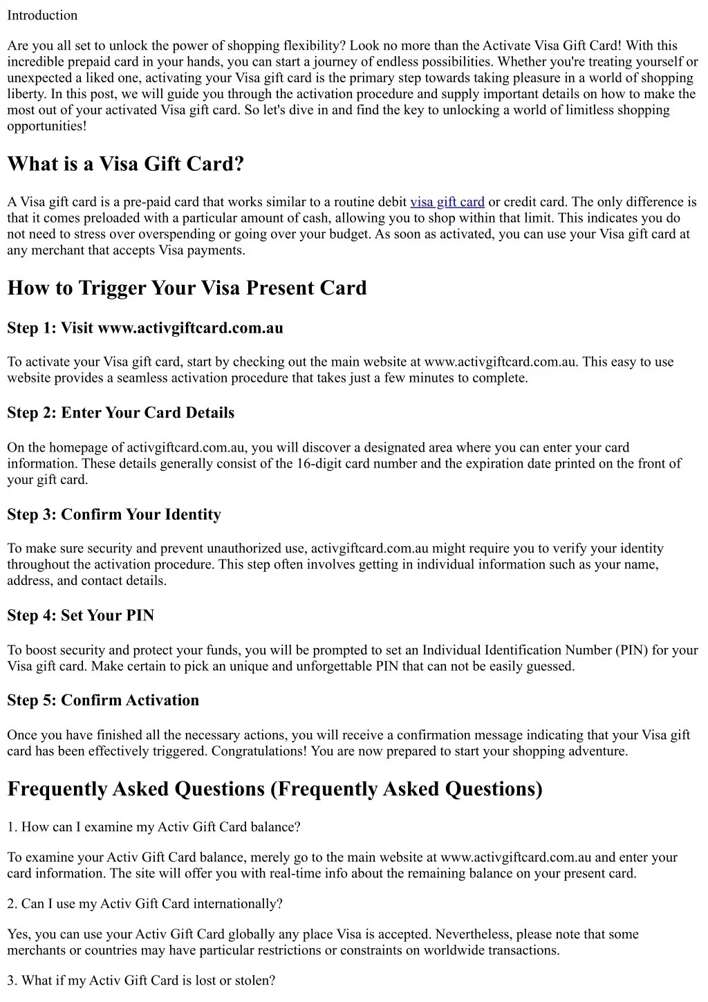 PPT Activate Visa Gift Card The Primary Step to Delighting In