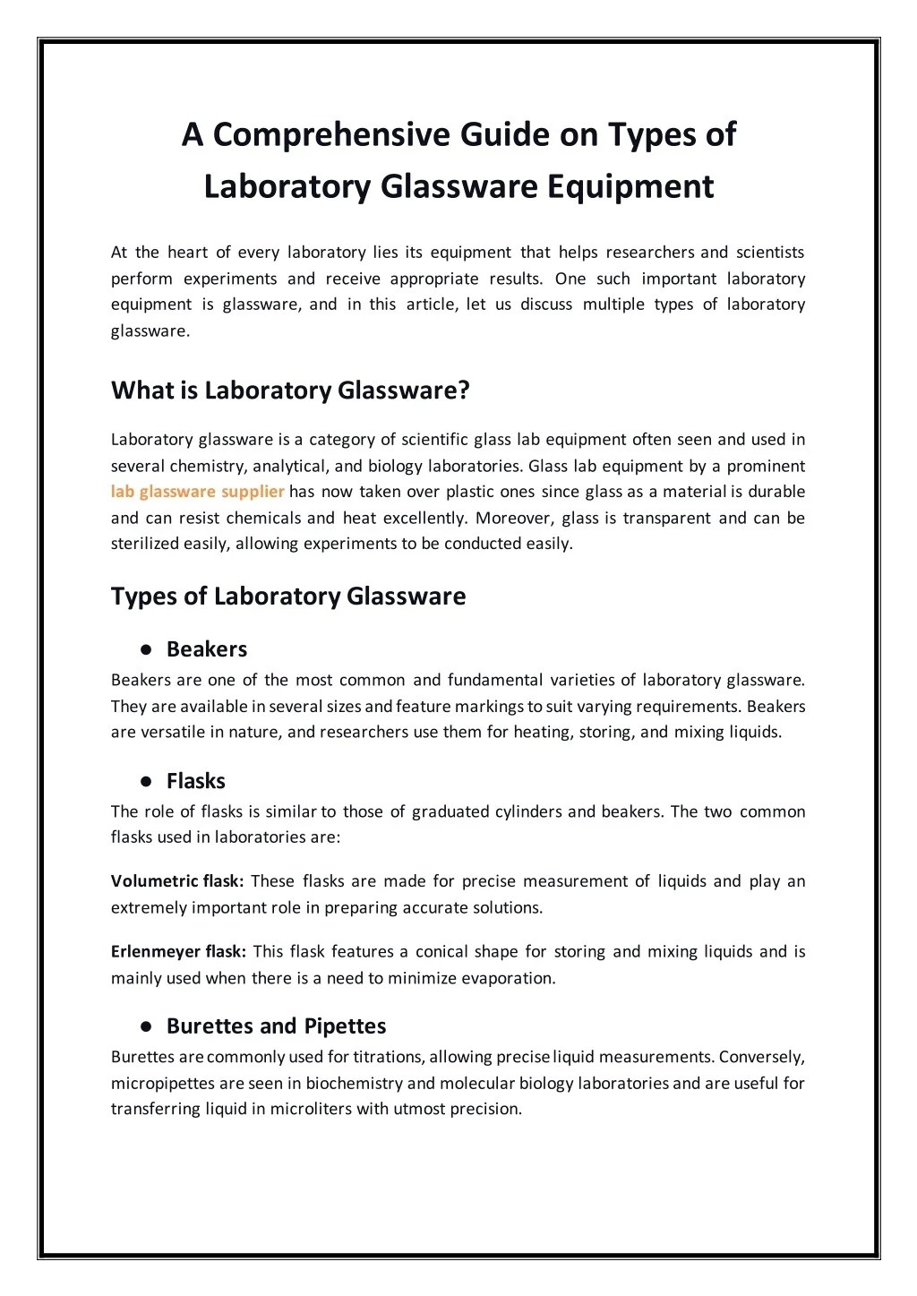 PPT A Comprehensive Guide on Types of Laboratory Glassware Equipment