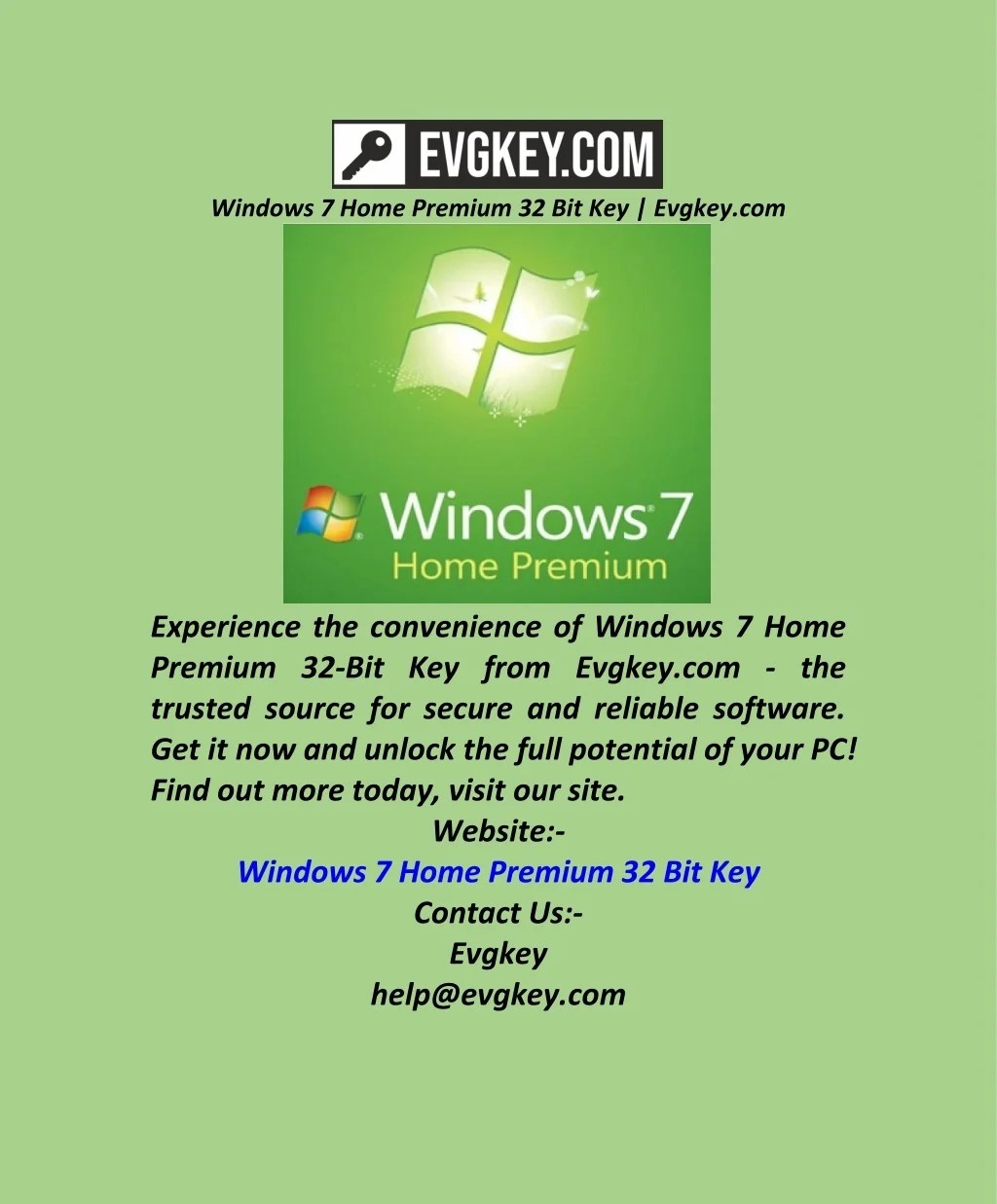 PPT Windows 7 Home Premium 32 Bit Key PowerPoint