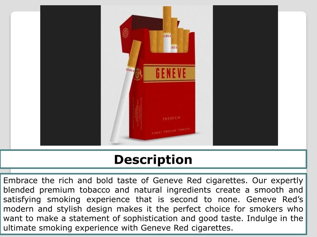 PPT Geneve Premium Red Cigarette Manufactures PowerPoint Presentation