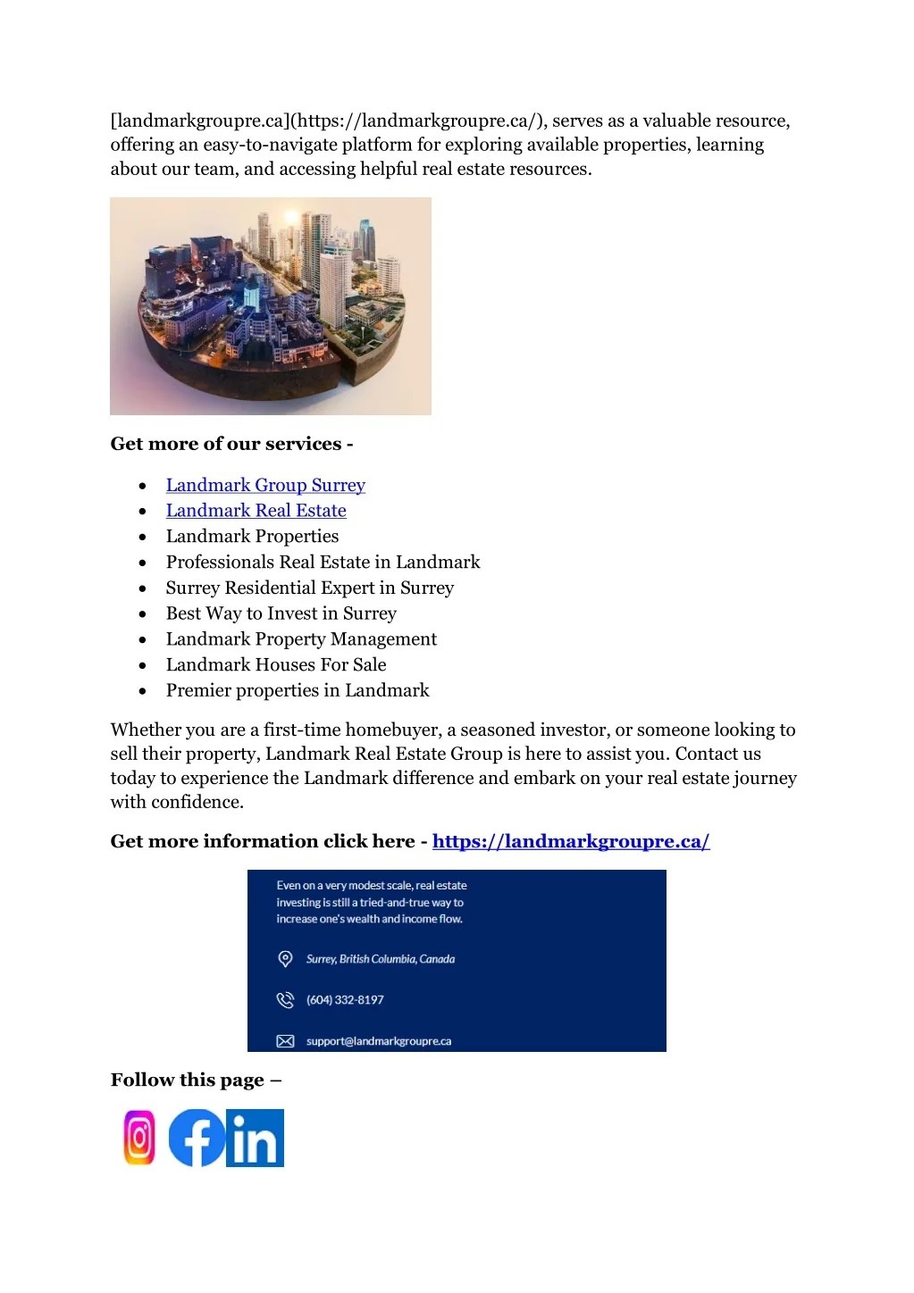 PPT Landmark Real Estate Group PowerPoint Presentation, free download