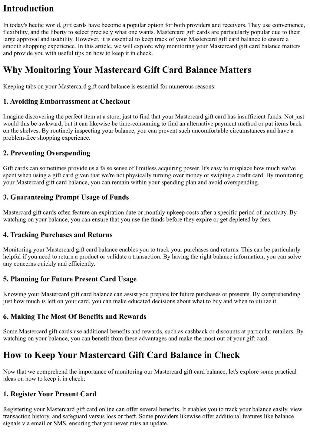 PPT Mastercard Gift Card Balance Why It Matters and How to Keep It