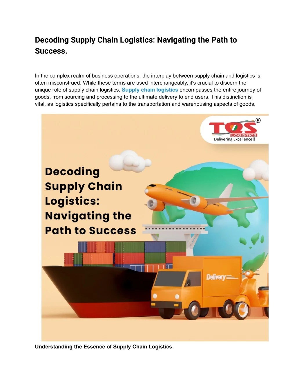 PPT Decoding Supply Chain Logistics_ Navigating the Path to Success. PowerPoint Presentation