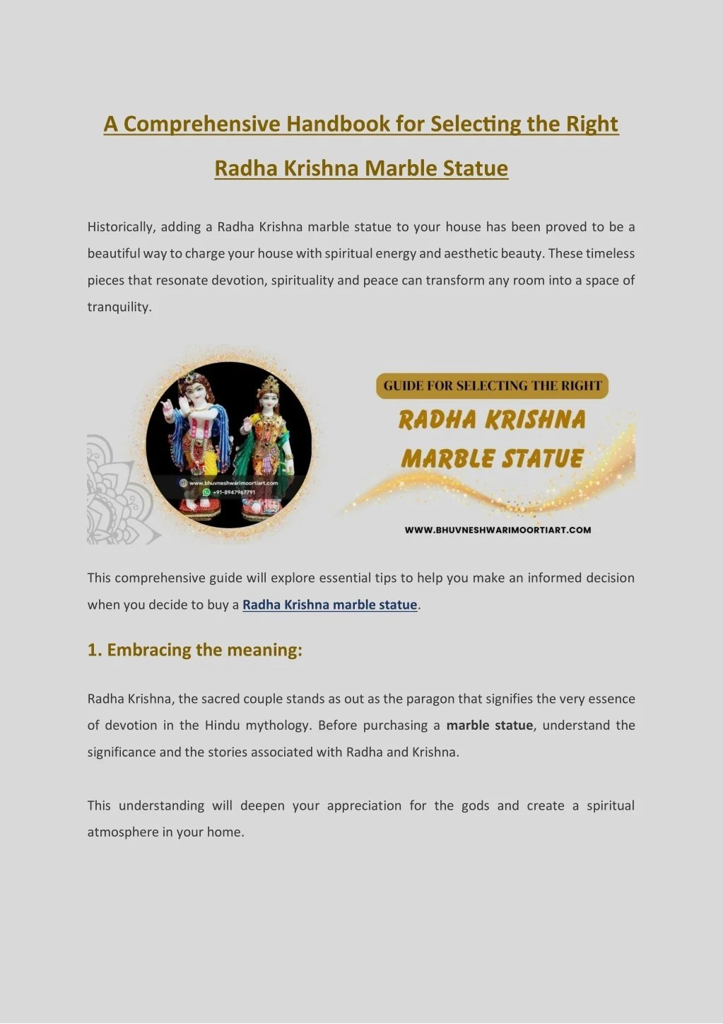 PPT A Comprehensive Handbook for Selecting the Right Radha Krishna