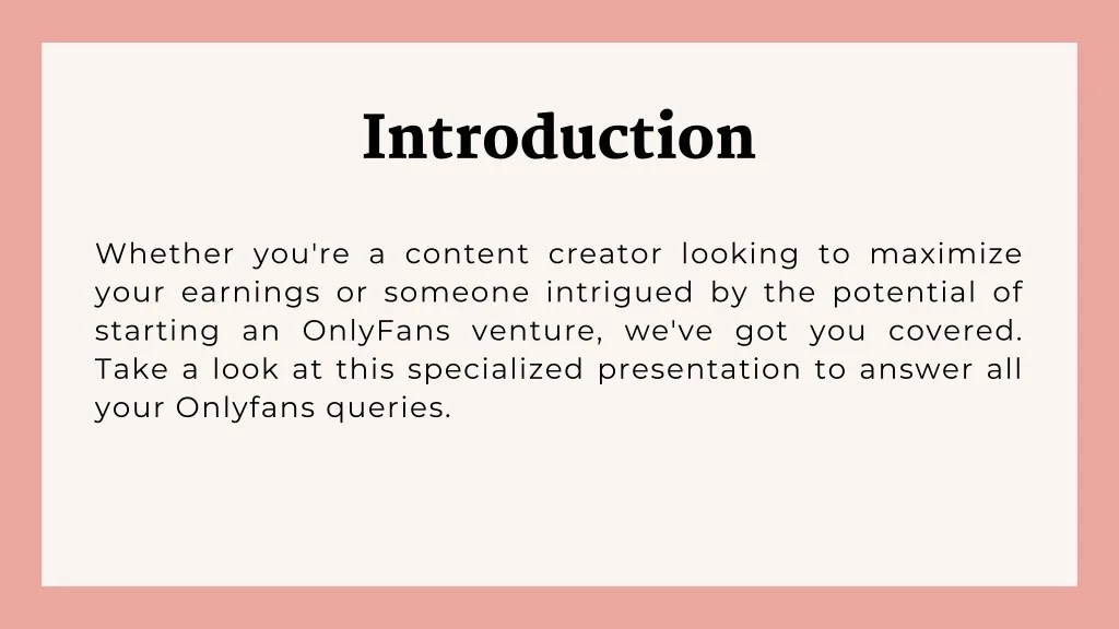 PPT Unlocking Success On Onlyfans A Comprehensive Guide PowerPoint