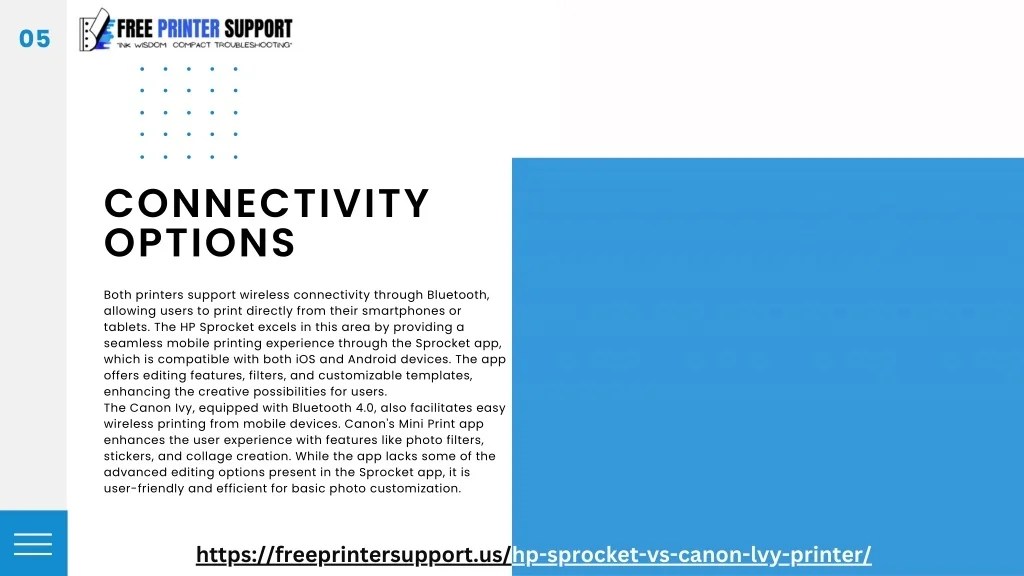 PPT HP Sprocket VS Canon Ivy Portable Photo Printer PowerPoint