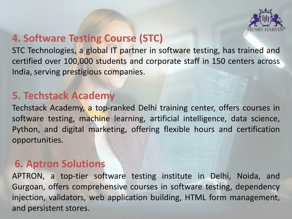 PPT Top 6 Software Testing Courses in Delhi PowerPoint Presentation