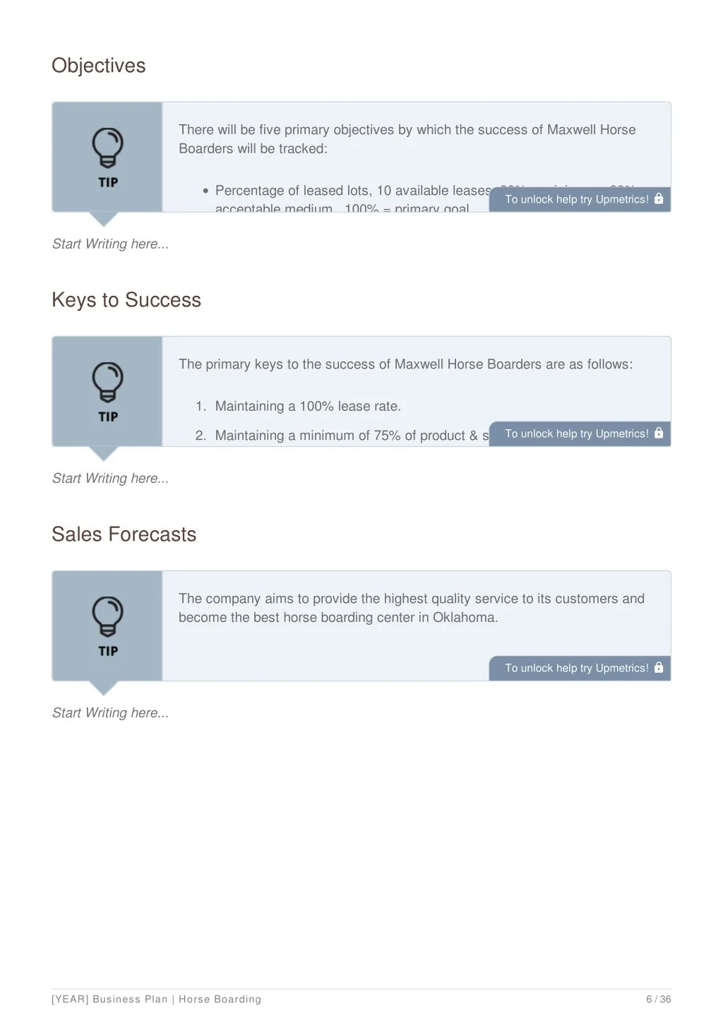 PPT Horse Boarding Business Plan Example PowerPoint Presentation