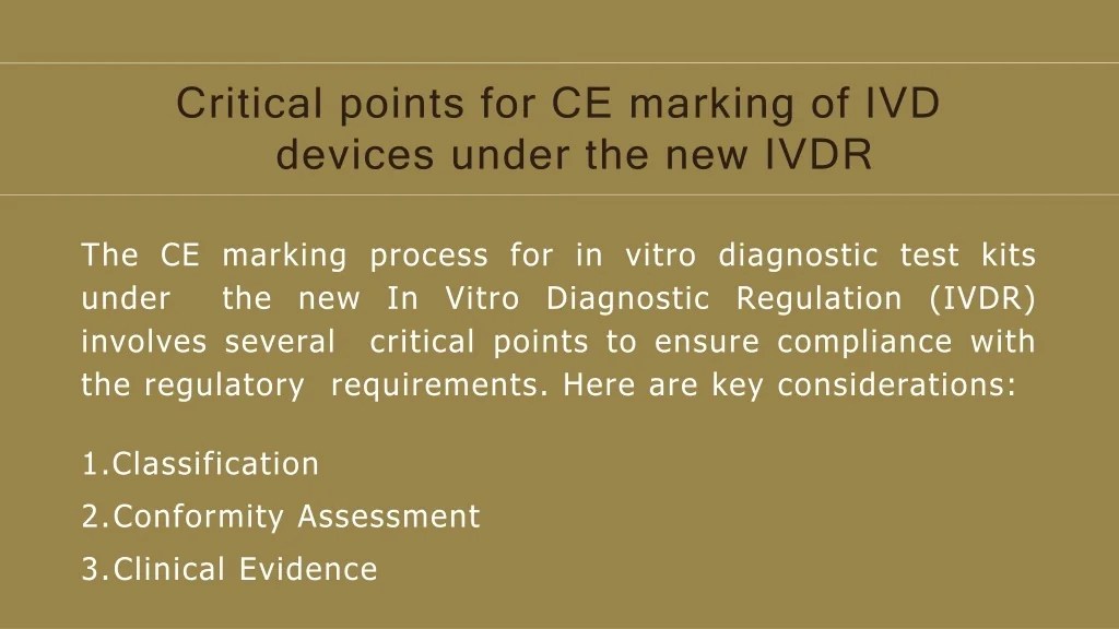 PPT CE Marking For InVitro Diagnostic Devices PowerPoint