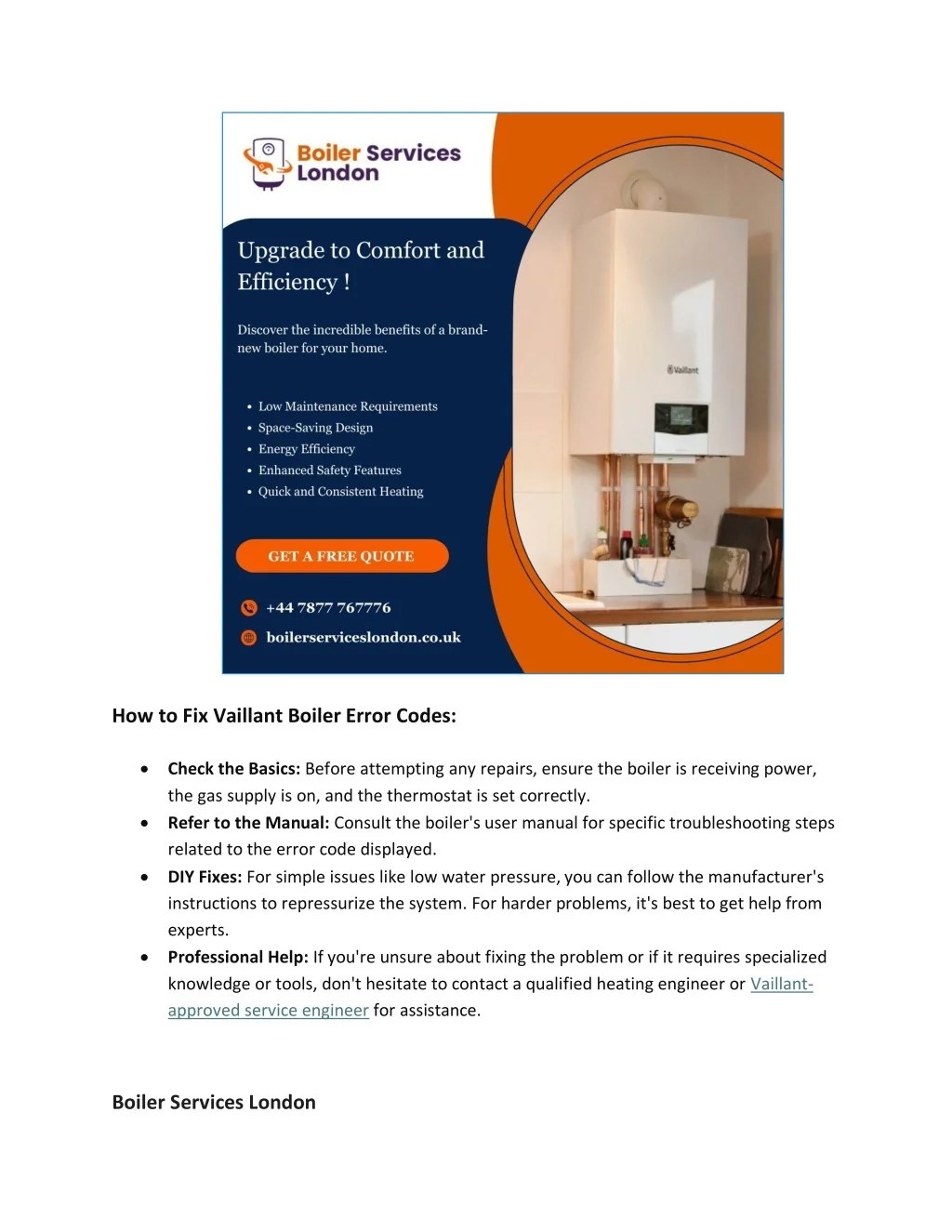 PPT Vaillant Boiler Error Codes What They Mean and How to Fix Them