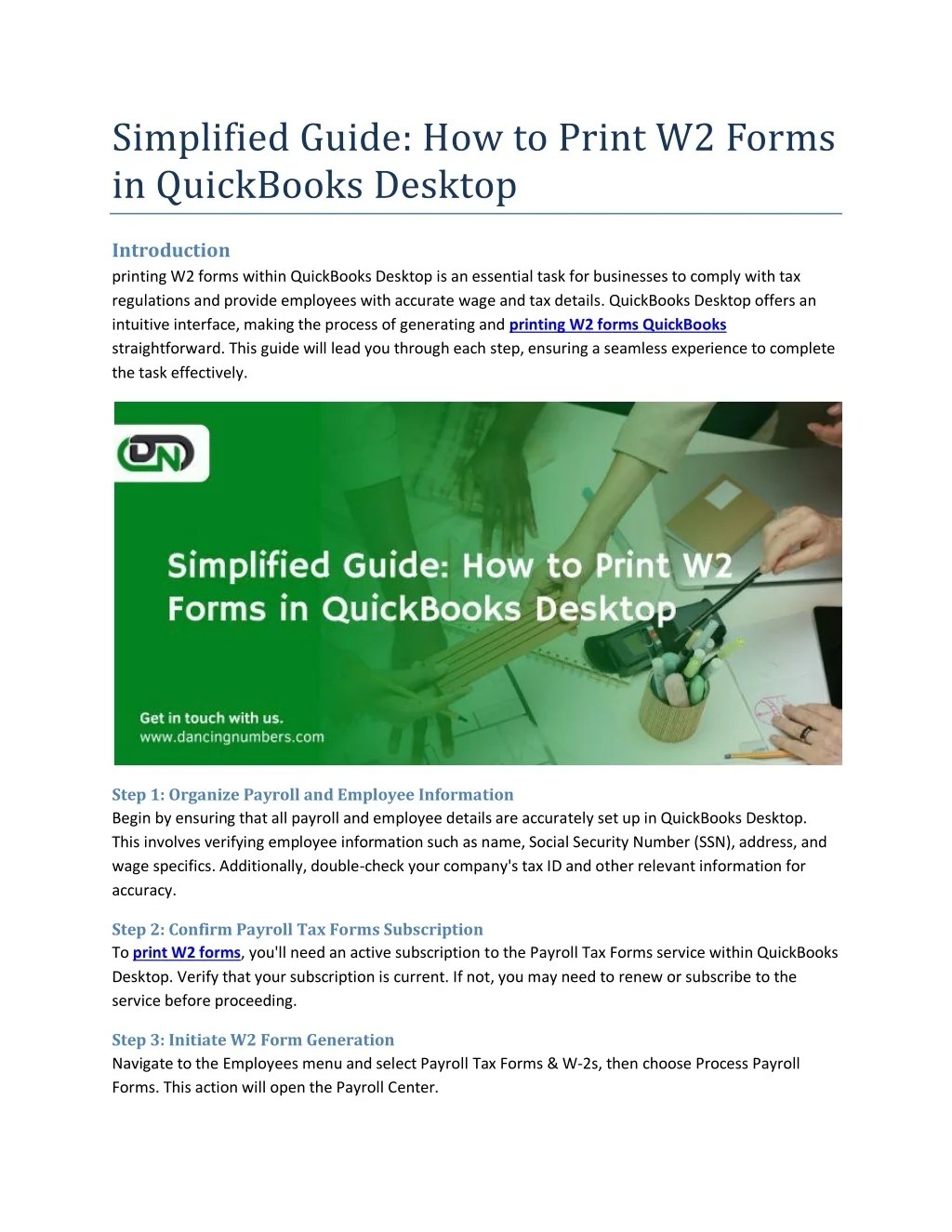PPT Simplified Guide How to Print W2 Forms in QuickBooks Desktop