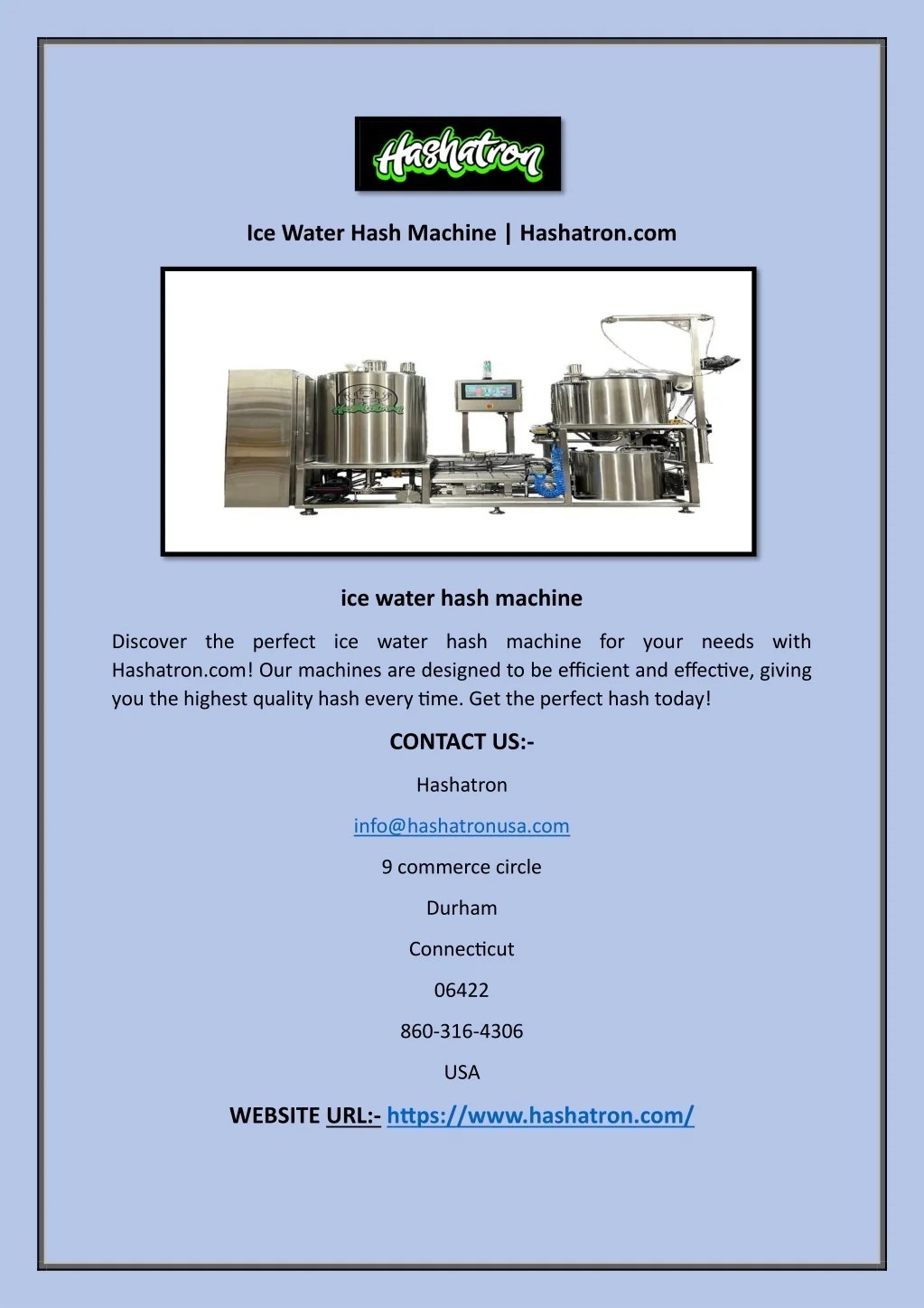 PPT Ice Water Hash Machine PowerPoint Presentation