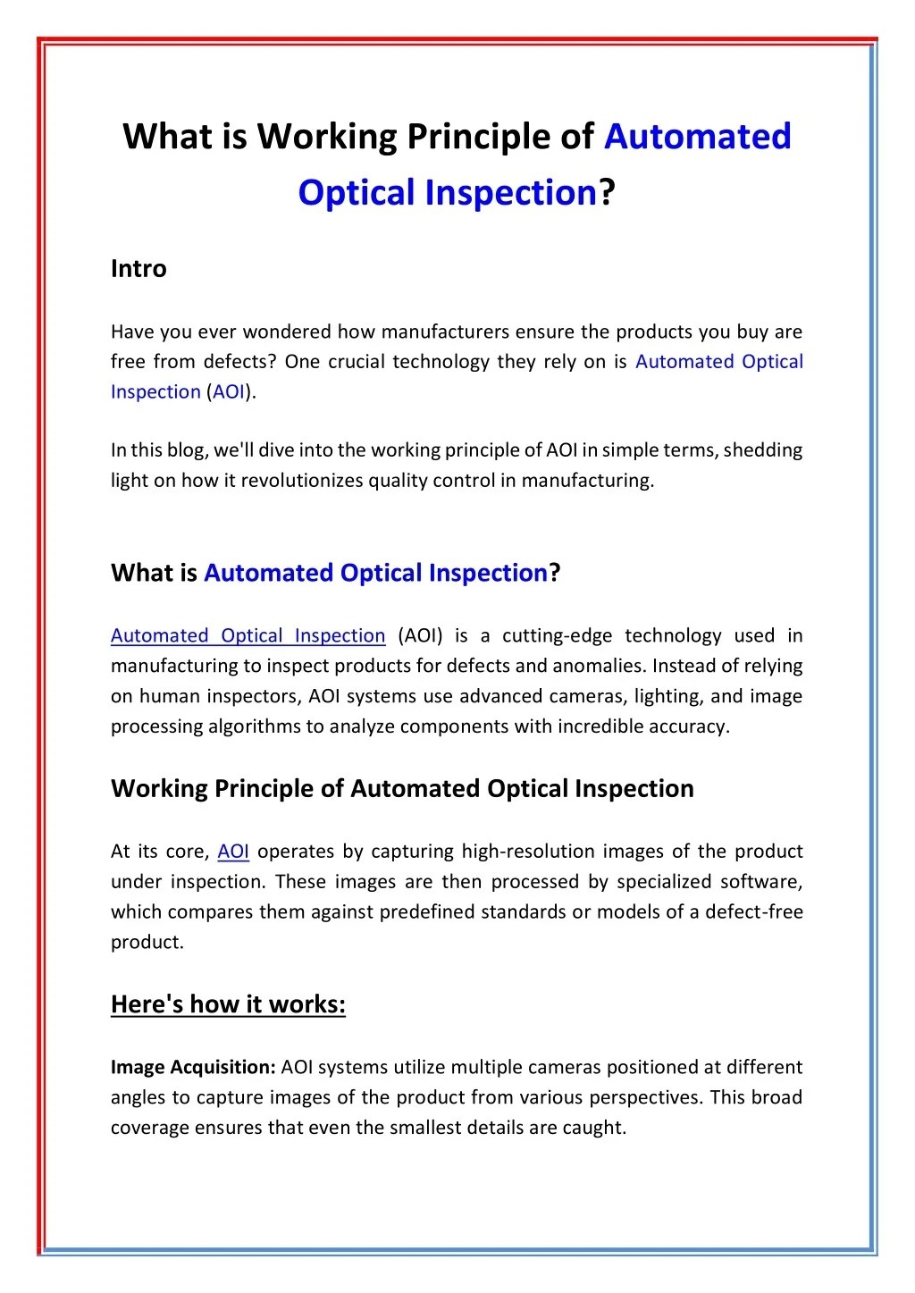 PPT What is Working Principle of Automated Optical Inspection