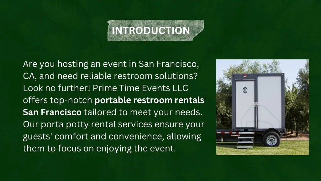 PPT Affordable Porta Potty Rental Services in San Francisco, CA