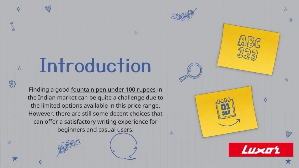 PPT Best fountain pen under 100 rupees in Indian market PowerPoint