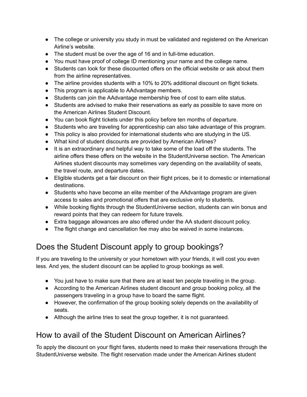 PPT What is an American Airlines Student Discount Policy PowerPoint