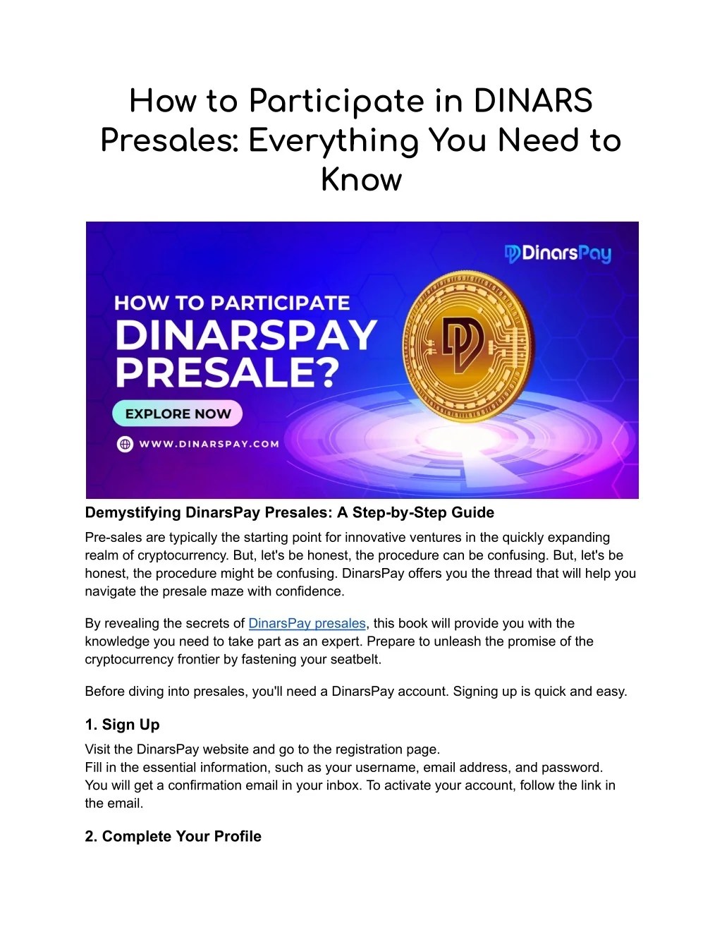 PPT How to Participate in DINARS Presales_ Everything You Need to