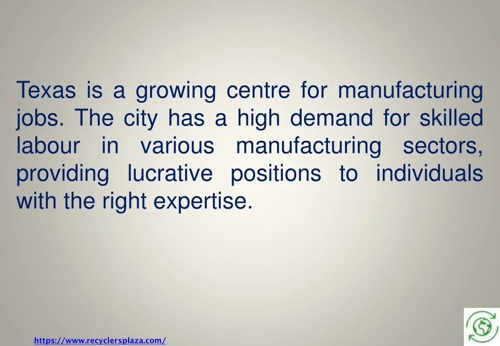 PPT Top 10 high paying manufacturing jobs in Houston, Texas