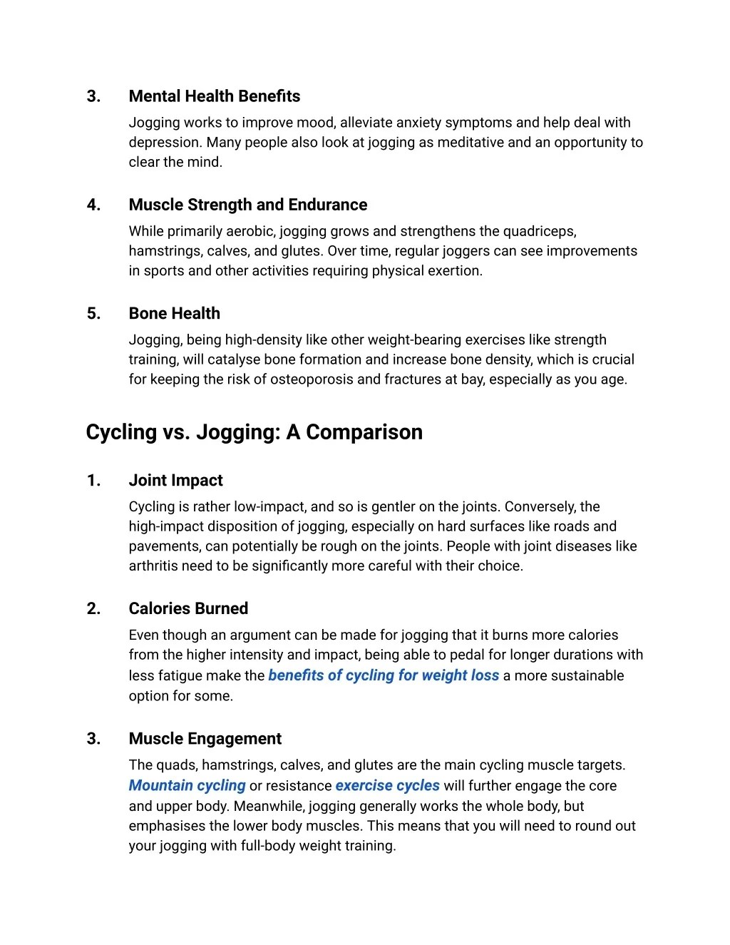 PPT Cycling vs. Jogging Comparing their Benefits to your Fitness