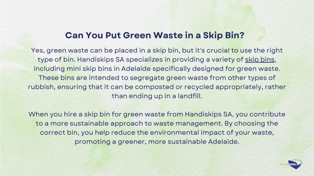 PPT What Is Green Waste And Can You Put It In A Skip Bin? PowerPoint