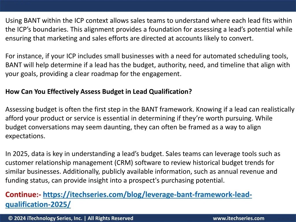 PPT How To Use the BANT Framework to Qualify B2B Leads in 2025
