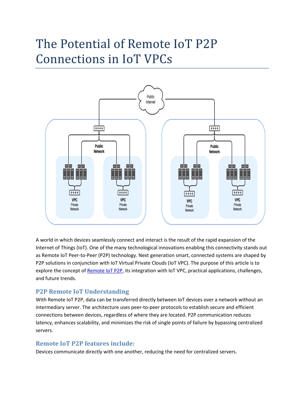 PPT The Potential of Remote IoT P2P Connections in IoT VPCs