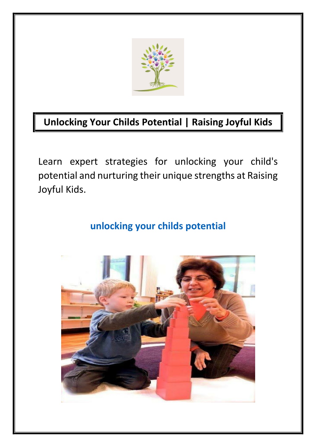 PPT Unlocking Your Childs Potential Raising Joyful Kids PowerPoint(03)
