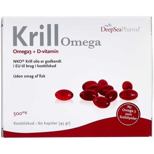 Krill Omega + Dvitamin Kapsler 500 mg 60 stk. Køb online nu!
