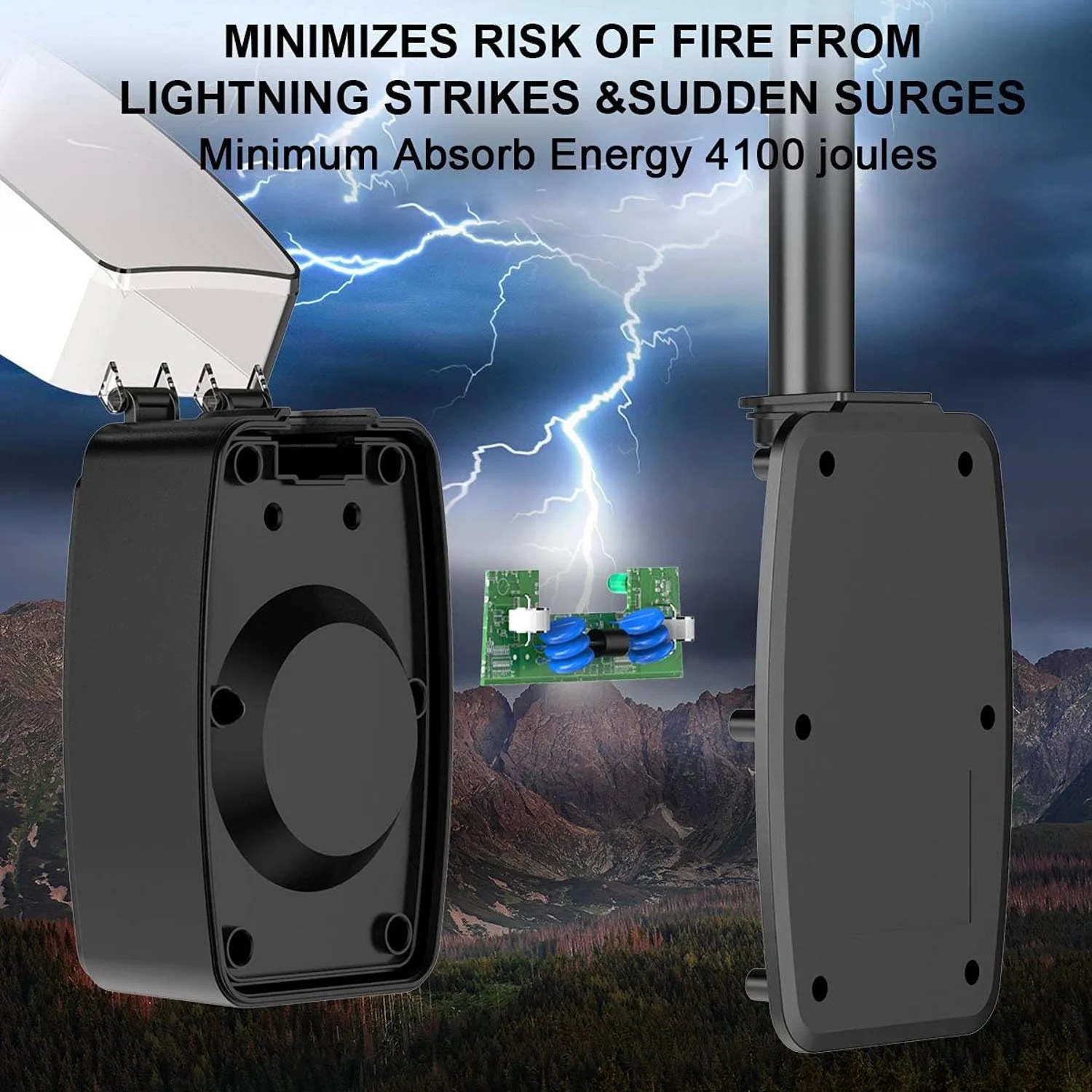 POWSAF RV Surge Protector 50 Amp with Waterproof Cover