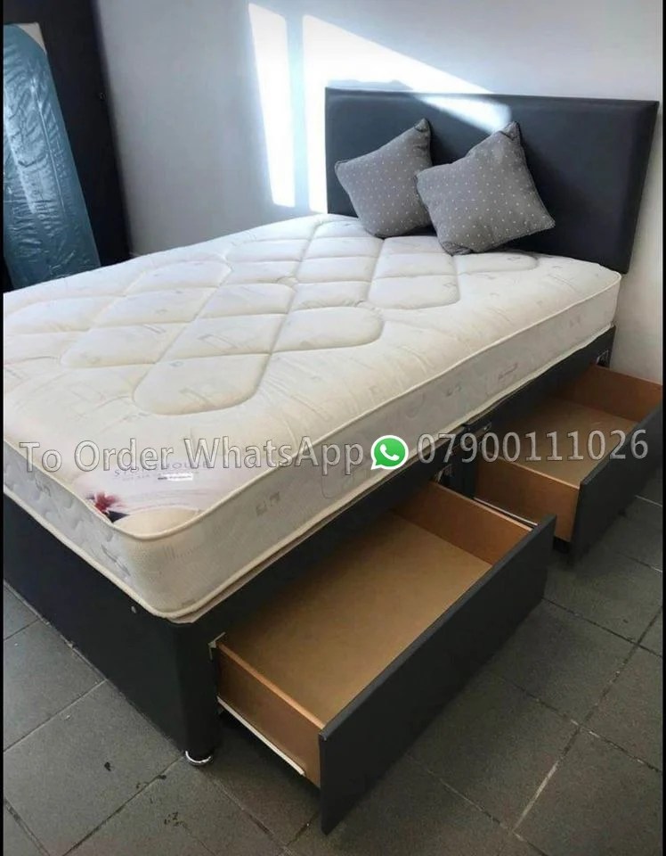 DOUBLE DIVAN BED 4FT6 BRAND NEW FREE DELIVERY 4FT SMALL DOUBLE DIVAN