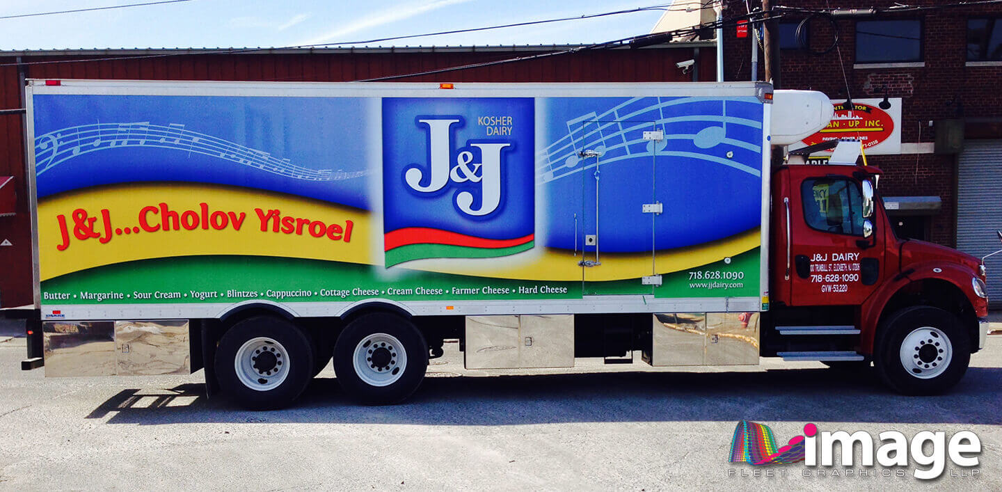 J&J Dairy, Elizabeth, NJ, Intermational Box Truck Image Fleet Graphics