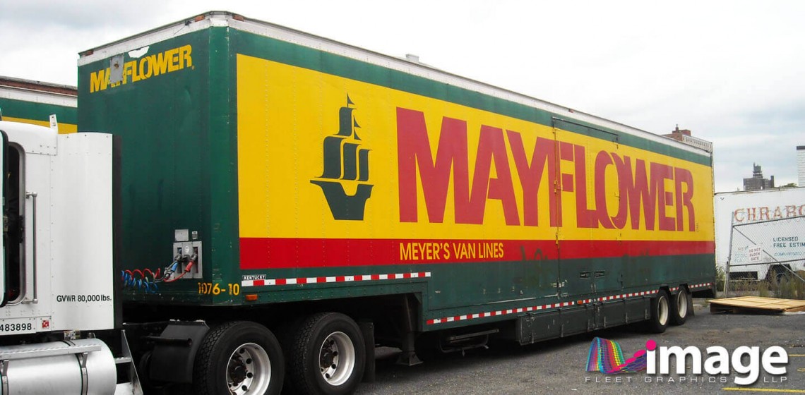 Mayflower Moving, Burlington, NJ, Low Belly Trailer Wrap Image Fleet