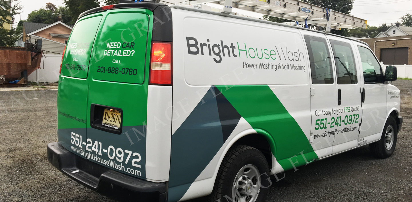 Bright House Car Wash, Chevy 1500 Van Decals, Hudson County NJ Image