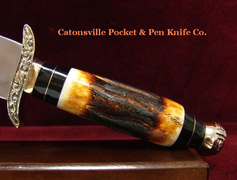 Catonsville Pocket & Pen Knife Co. 11.5" Embelished Bone Handle