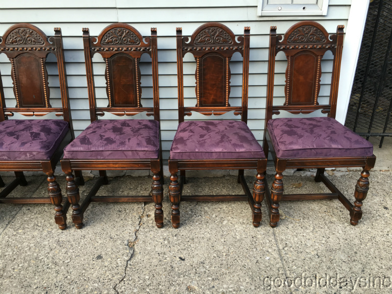 BEAUTIFULLY Carved Antique Jacobean Style 9pc Dining Room Set w