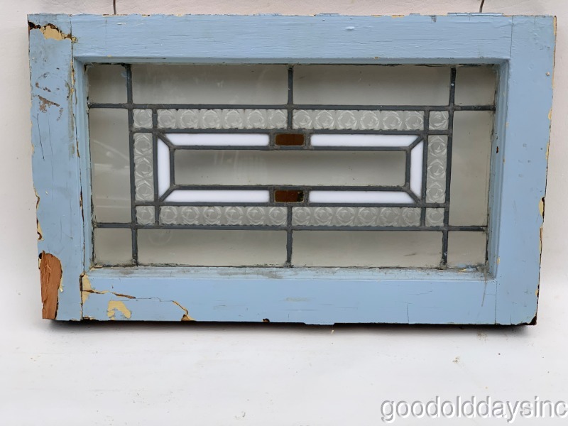 Antique Stained Leaded Glass Transom Window 23" x 14" Circa 1925 eBay