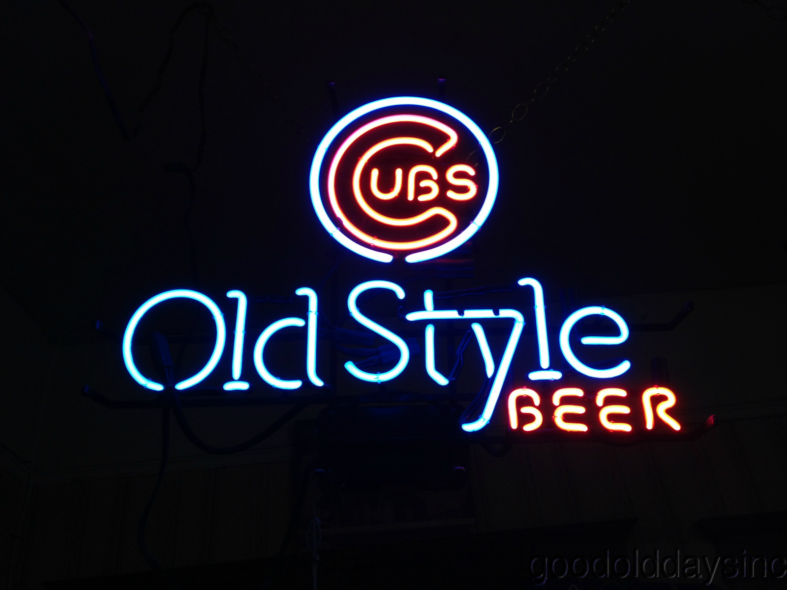 Authentic Old Style Beer Chicago Cubs Neon Beer Sign Bar Light eBay