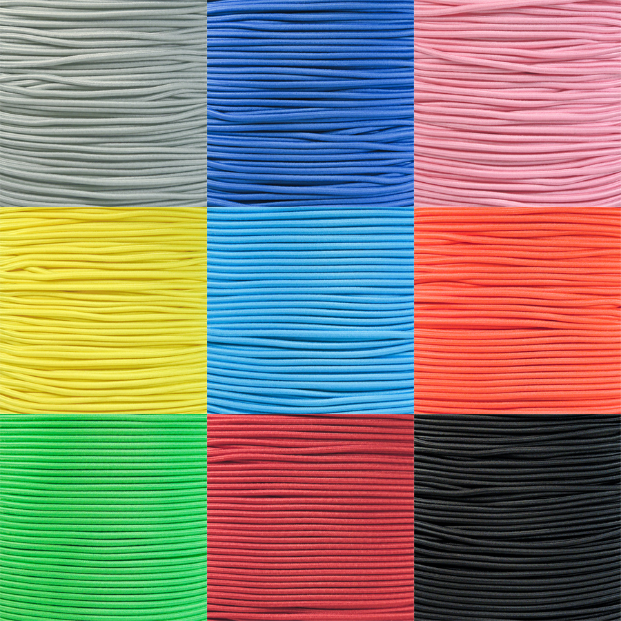 Reflective Shock Cord 1/8" Diameter Elastic Bungee Cord in Various