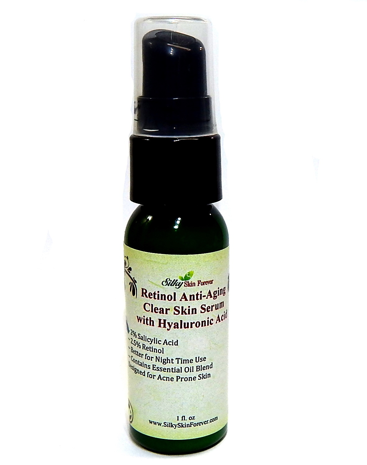 Retinol Clear Skin Serum Hyaluronic Acid Vitamin C MSM Salicylic Acne
