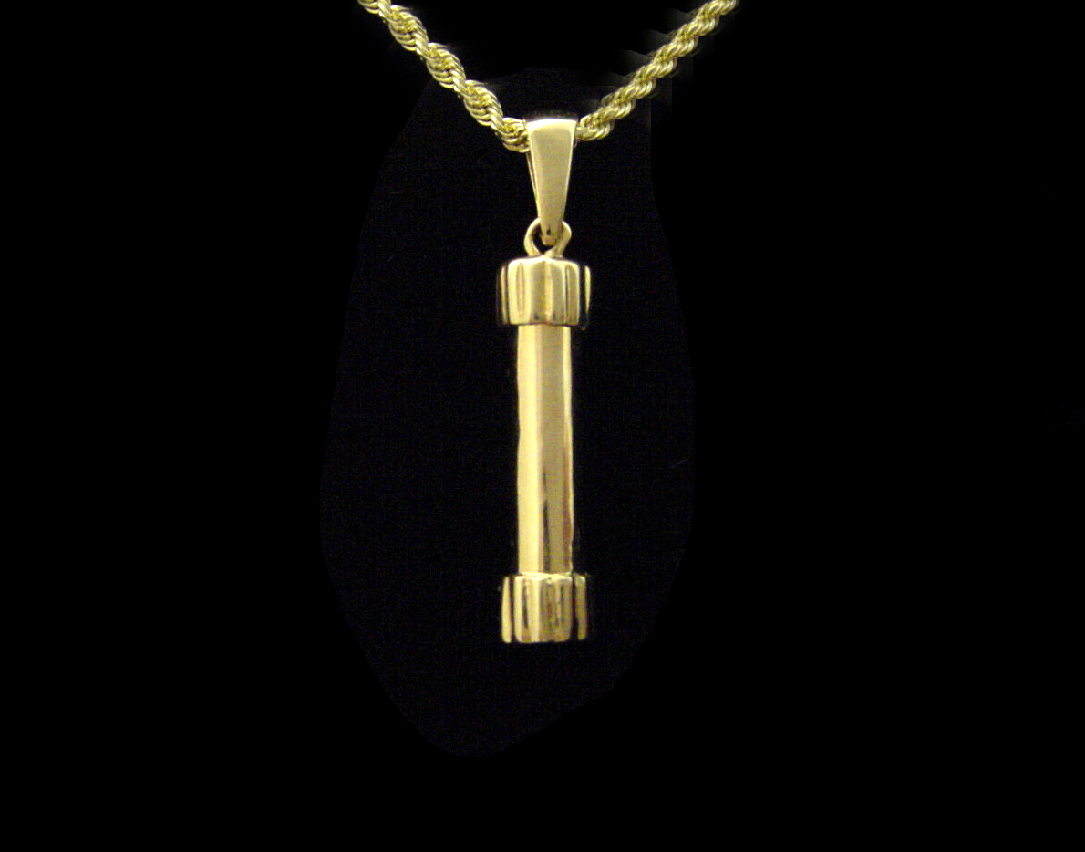 Memorial Urn Jewelry Item 730 14k Gold Polished Cylinder Urn Pendant