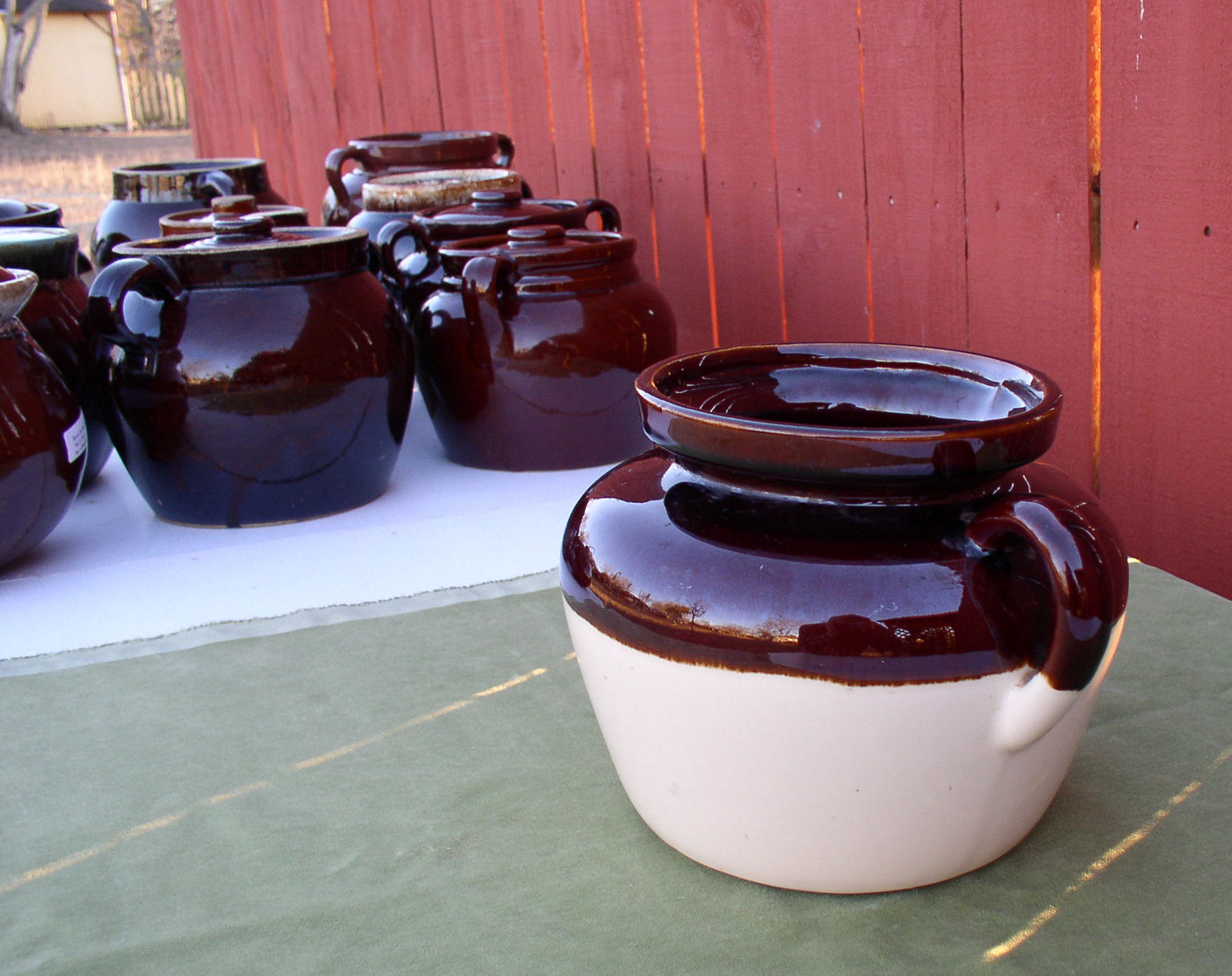 Tridents Treasure Bean Pot Stoneware Crock Jar 3 McCoy Primitive