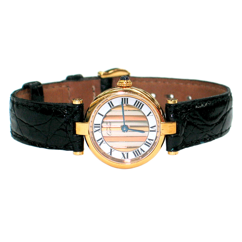 must de Cartier Paris VERMEIL ARGENT 925 Ladies Silver Gold Plated