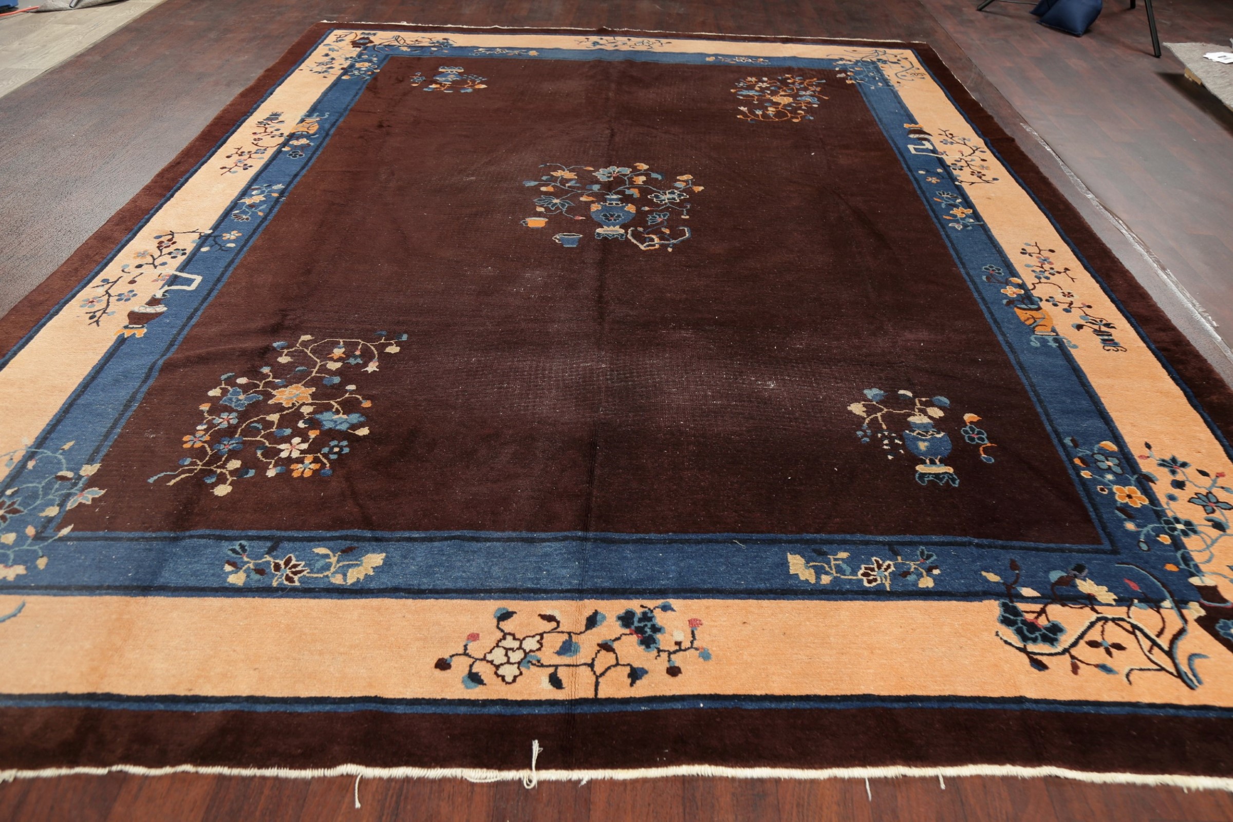Antique Floral Art Deco Nichols Chinese Area Rug Wool HandKnotted