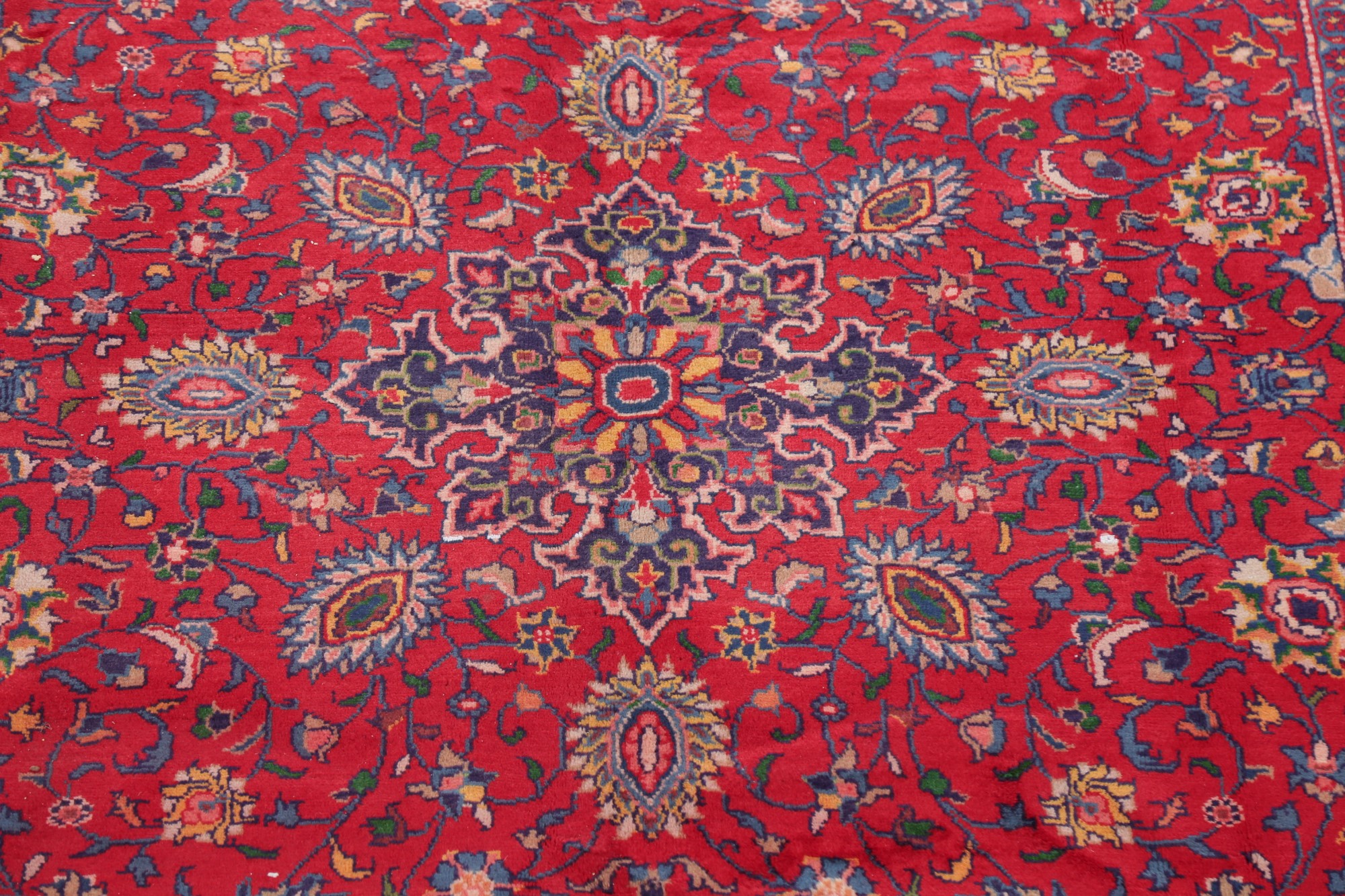 RED NAVY BLUE Floral Mahal Oriental Area Rug Wool HandKnotted Dining